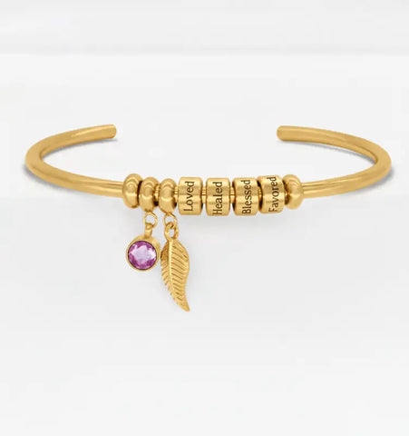 Adorned In Hope Bangle (Gold) | Engraved