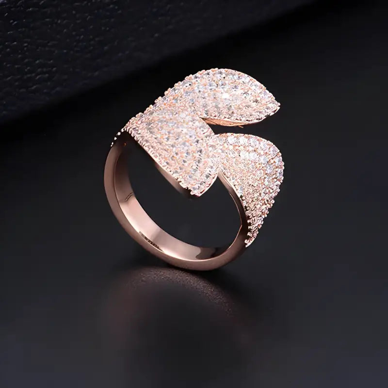 Blooming Grace Bridal Jewelry - Rose Gold Petal / resizable