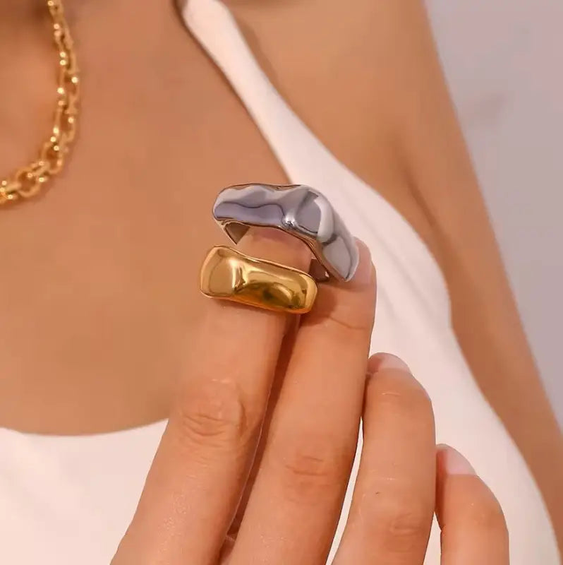 Chunky Square Abstract Ring - Jewelry