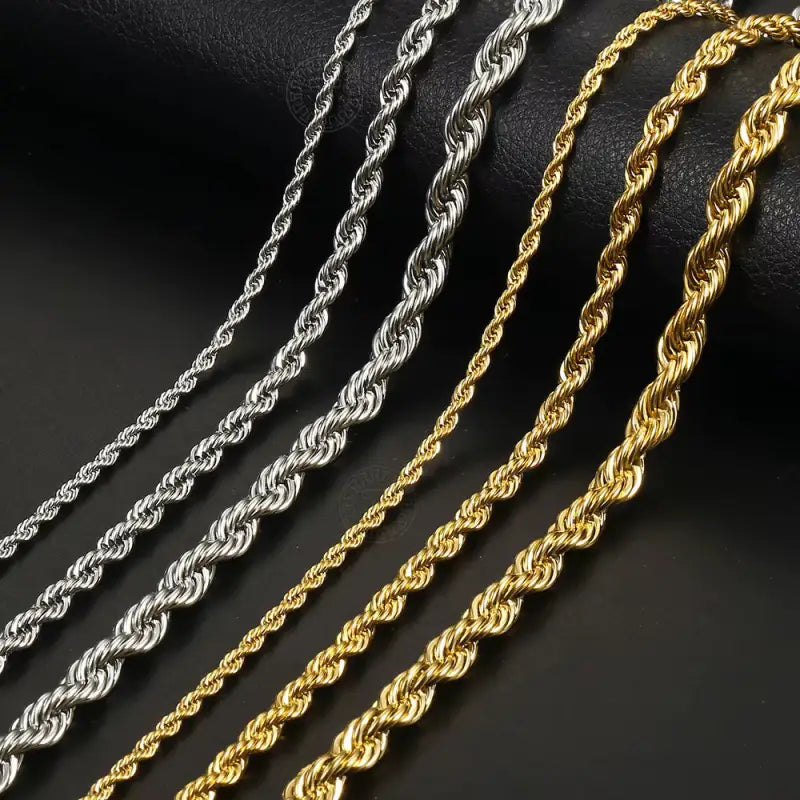 Classic Rope Chain Necklace 3mm - Jewelry