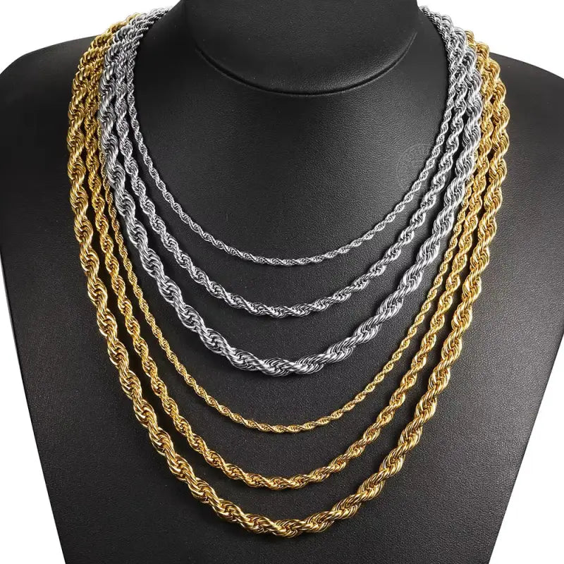 Classic Rope Chain Necklace 3mm - Jewelry
