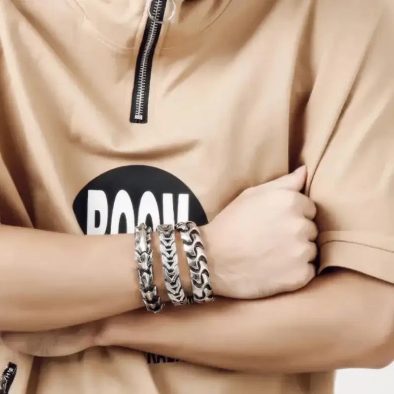 KALEN High Polished Arrow Shaped Bracelet Men 22cm Stainless Steel Bike Chain Bilezik Boho Male Jewellry Accessories