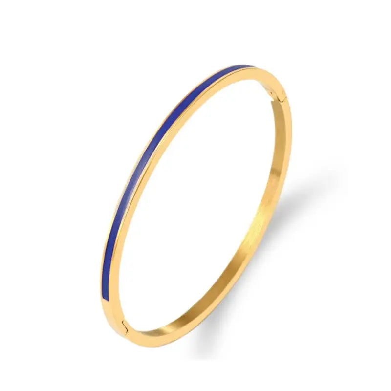 Zalman 3Mm Width Colorful Enamel Thin Bangles Stainless Steel Gold Color Cute Lover Bracelets for Women Trendy Jewelry New 2023