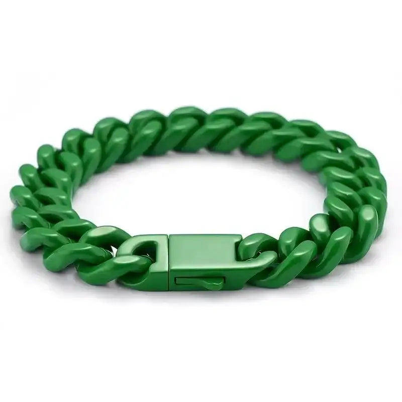 Color Stainless Steel Miami Cuban Hip Hop Men’s Bracelet Ins Style Titanium Couple Bangle Jewelry Wholesale - 8.3