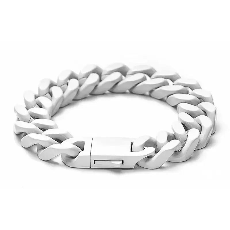 Color Stainless Steel Miami Cuban Hip Hop Men’s Bracelet Ins Style Titanium Couple Bangle Jewelry Wholesale - 8.3