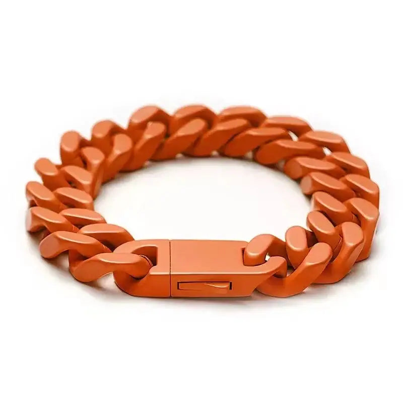 Color Stainless Steel Miami Cuban Hip Hop Men’s Bracelet Ins Style Titanium Couple Bangle Jewelry Wholesale - 8.3