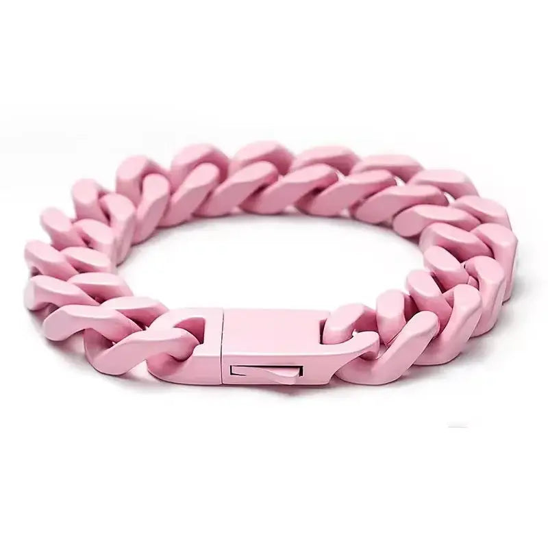 Color Stainless Steel Miami Cuban Hip Hop Men’s Bracelet Ins Style Titanium Couple Bangle Jewelry Wholesale - 8.3