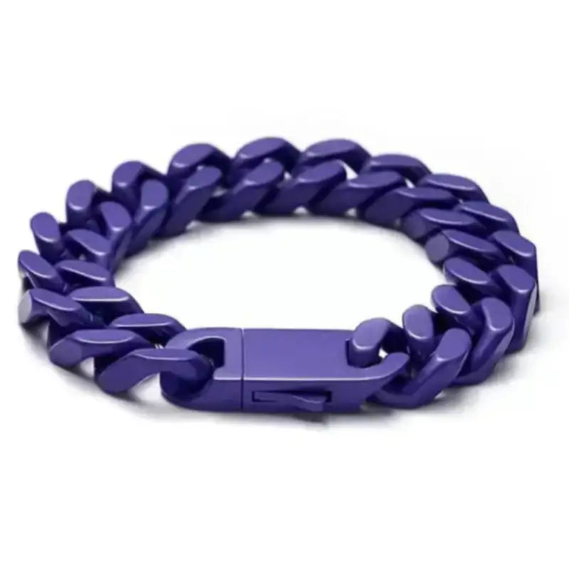 Covenant Cuban Chain Bracelet - Purple - 7.25in - Jewelry