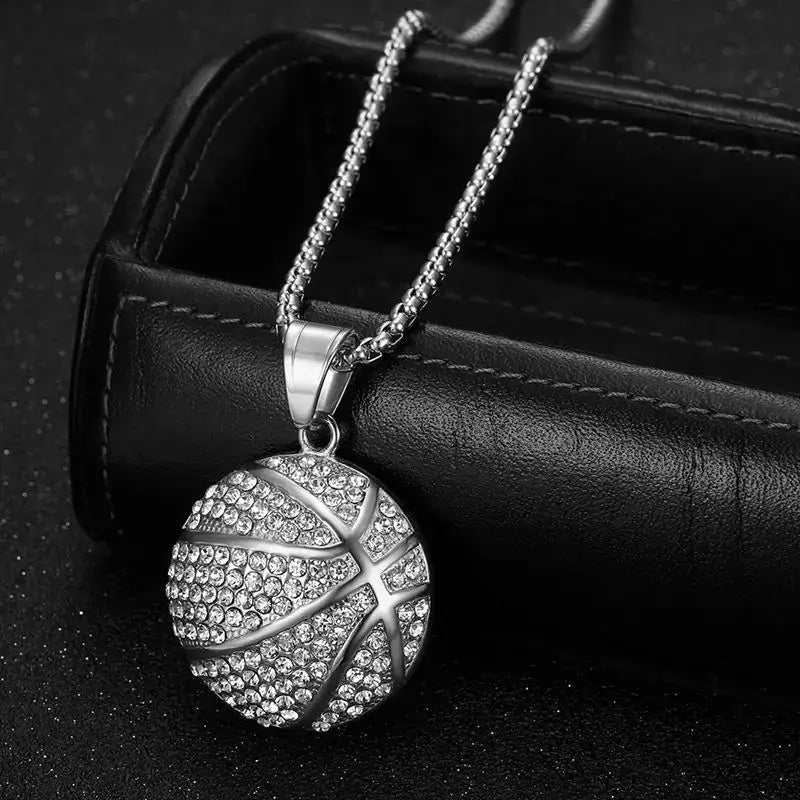 Crystal Basketball Pendant Necklace – Shine Like a Star - Jewelry