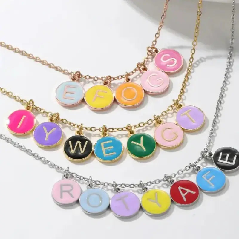 Custom Enamel Disc Name Bracelet - Jewelry