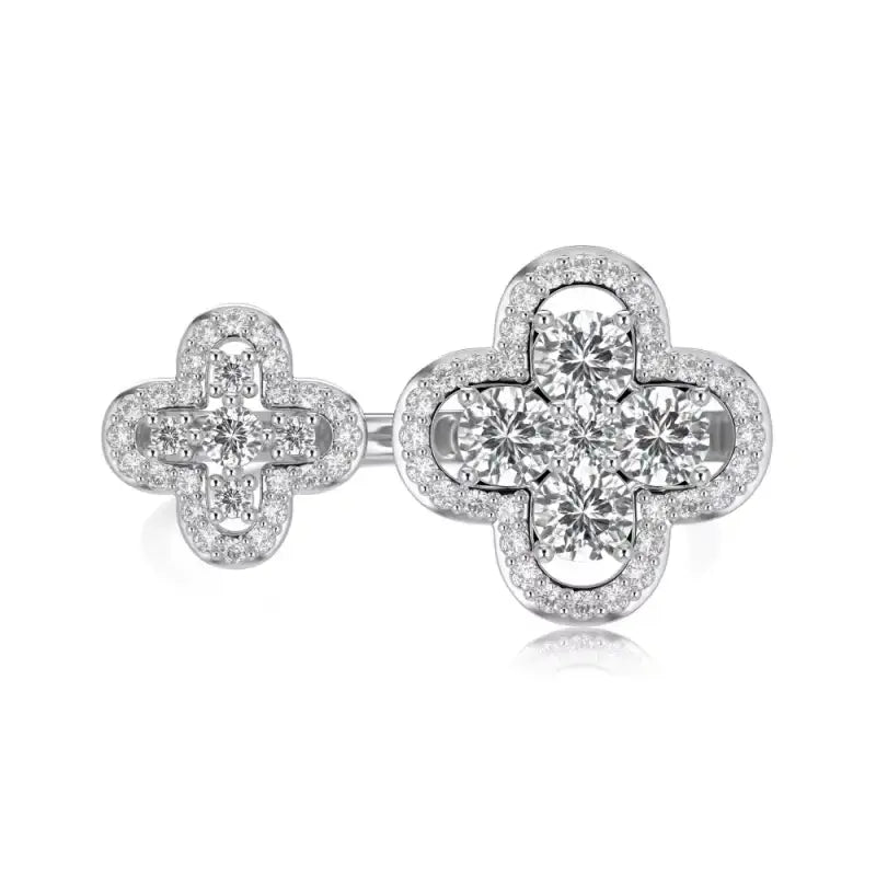 ✨ Divine Dual Clover Ring - Jewelry