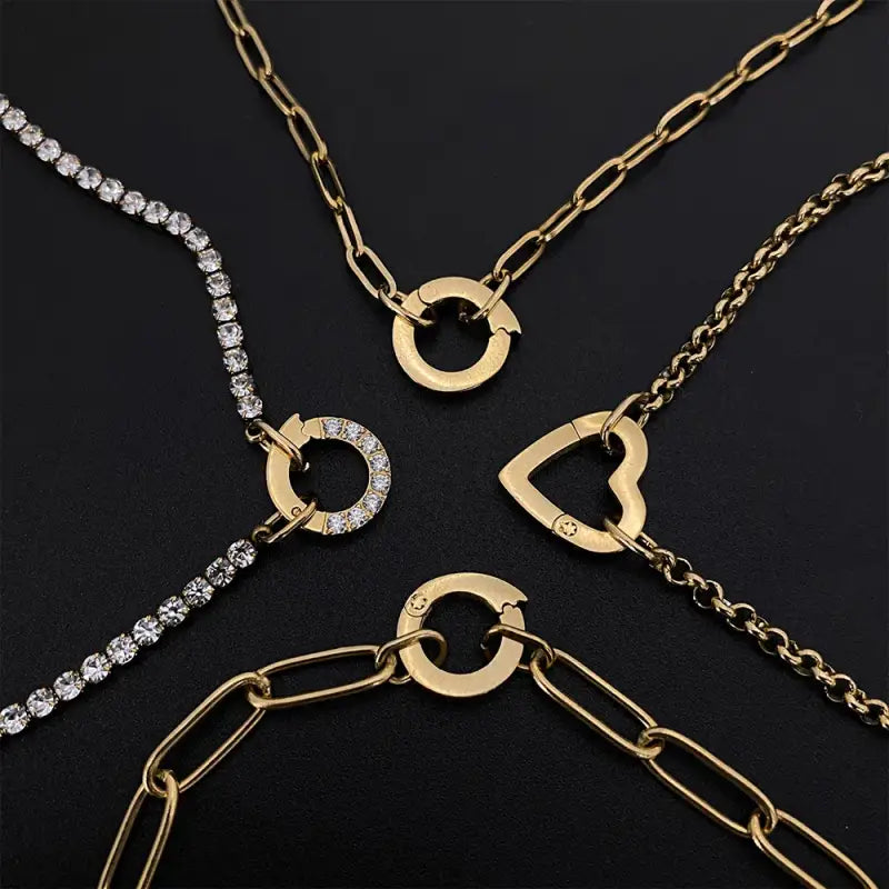 eManco Fashion Charm Bracelet DIY Stainless Steel Adjustable Paperclip Pearl Necklaces Accessories Handmade Ladies