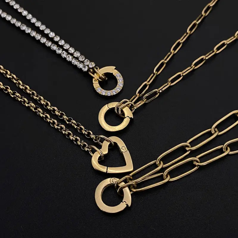 eManco Fashion Charm Bracelet DIY Stainless Steel Adjustable Paperclip Pearl Necklaces Accessories Handmade Ladies