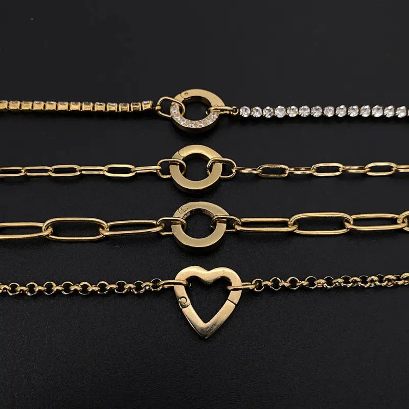 eManco Fashion Charm Bracelet DIY Stainless Steel Adjustable Paperclip Pearl Necklaces Accessories Handmade Ladies