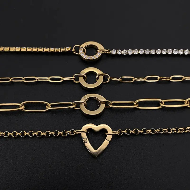 eManco Fashion Charm Bracelet DIY Stainless Steel Adjustable Paperclip Pearl Necklaces Accessories Handmade Ladies