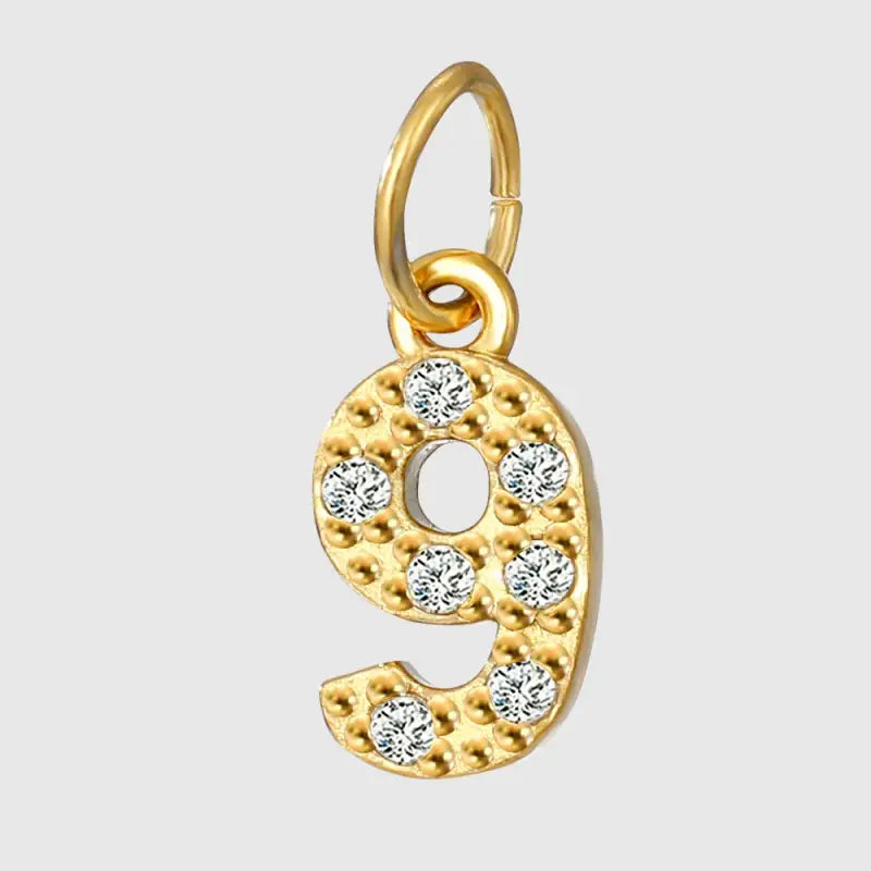eManco Luxury Zirconia Alphanumeric Pendant Stainless Steel Gold Plated DIY Necklace Wholesale ZP39295D9