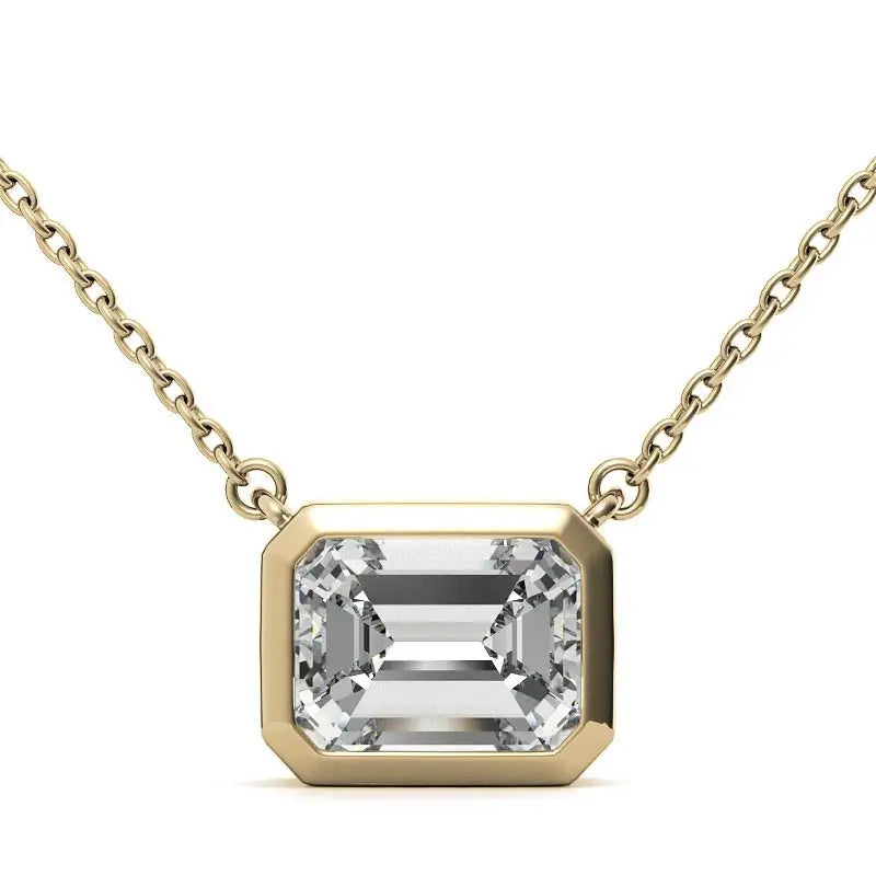 Emerald Brilliance Pendant Necklace - 18K Gold Plated / 10ct - 10x14mm