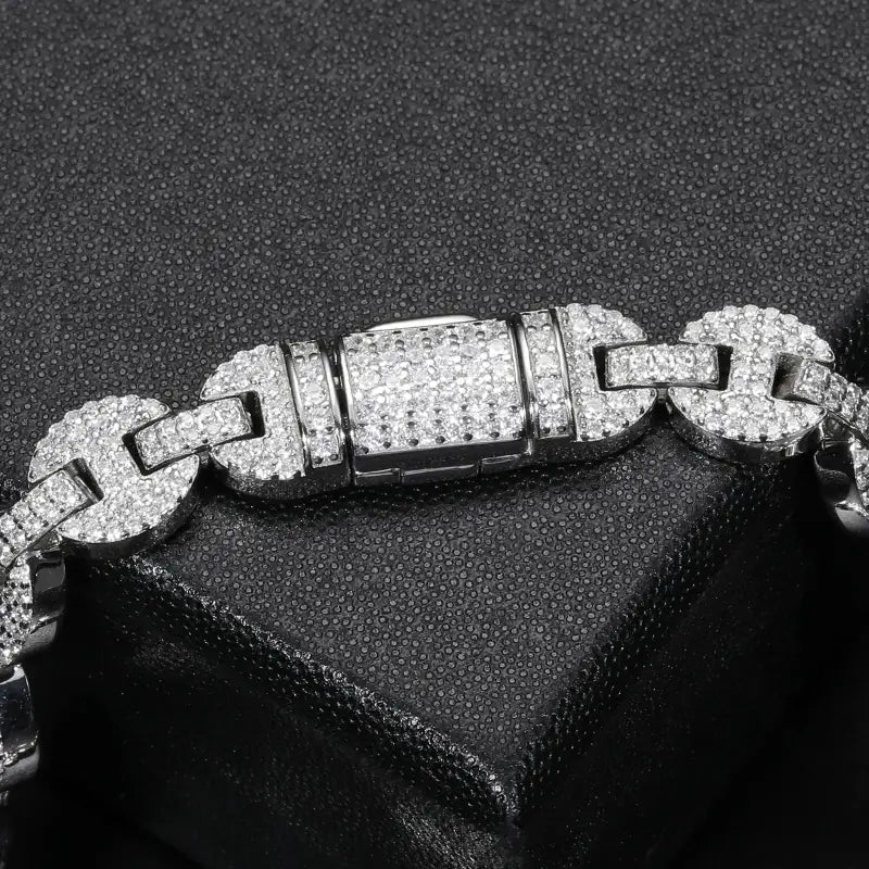 TUHE Unisex 925 Chains Necklaces Moissanite Cuban Chain For Men Hip Hop Jewelry