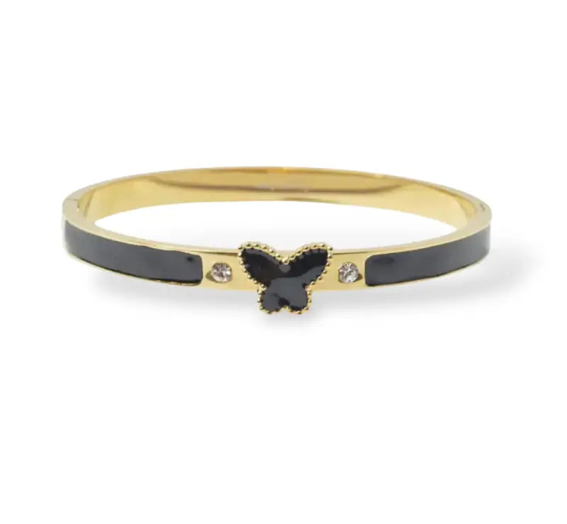 Eternal Butterfly Enamel Bangle - Jewelry
