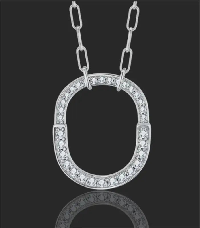 Evelyn Oval Pendant Moissanite Necklace - 925 Sterling Silver - Jewelry