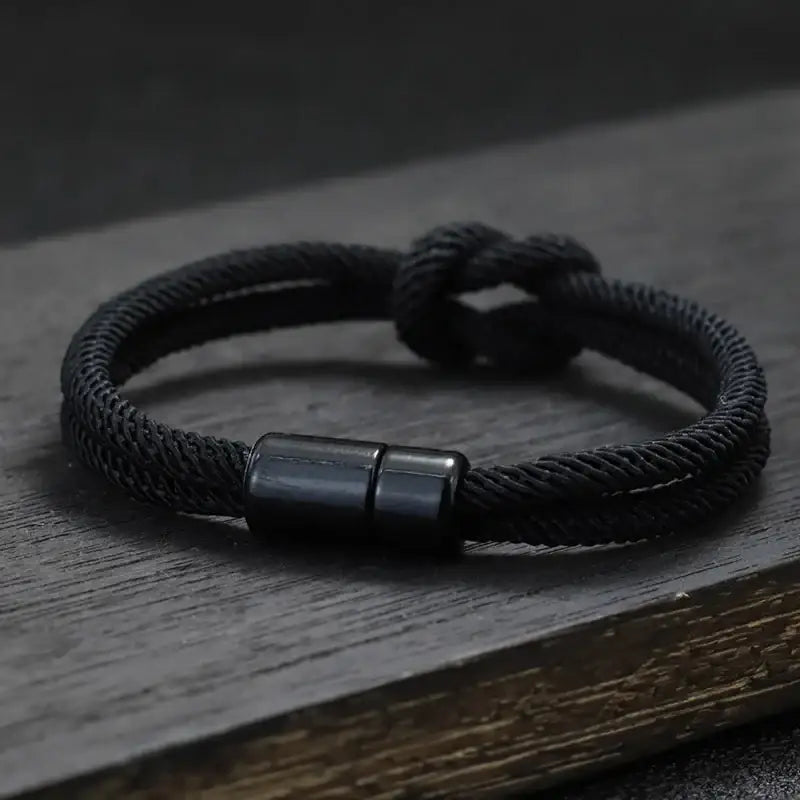 Fahion Rope Bracelet For Men Attract Magentic Clasp Concentric Knot Nautical Braclet Gift Him Pulsera Tela Accessories