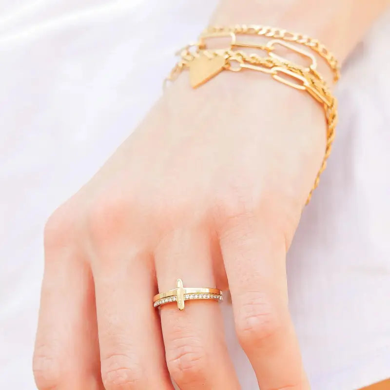 No Fear Cross Ring - Jewelry