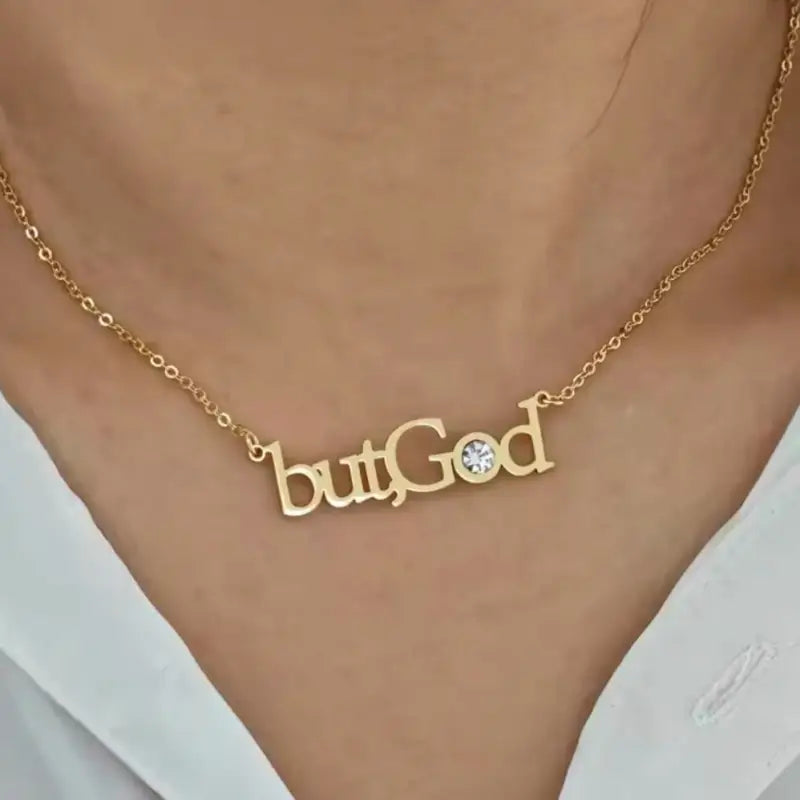 But God Custom Name Necklace - 18k Gold Plating - Jewelry