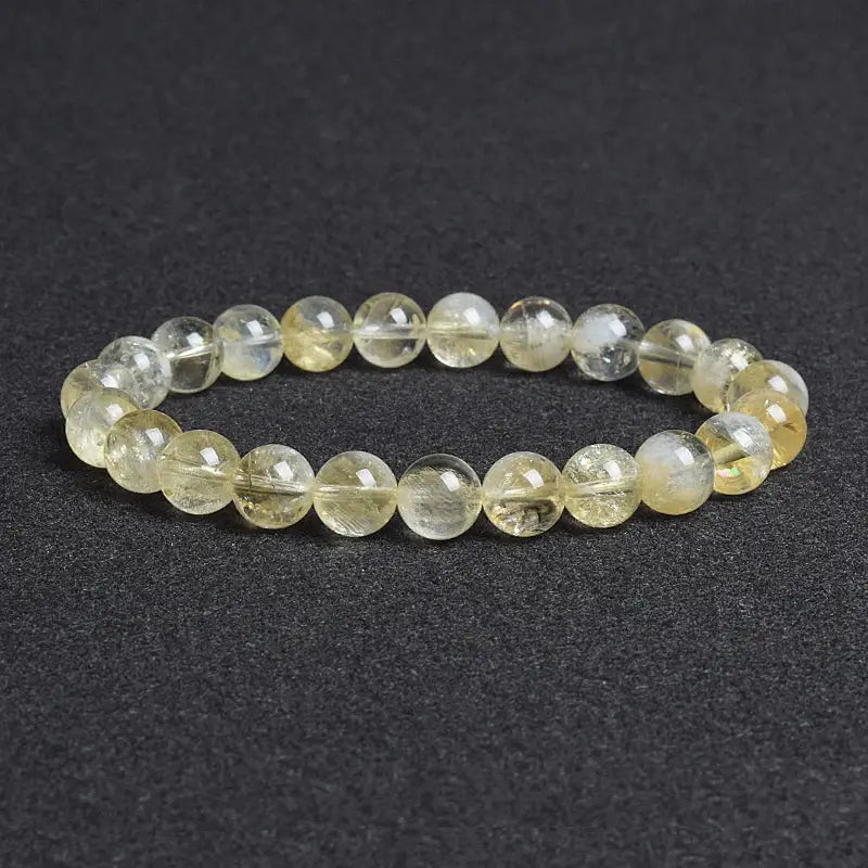 God’s Creation: Genuine Natural Stone Bead Bracelet - Citrine / 7.5in / 8mm beads