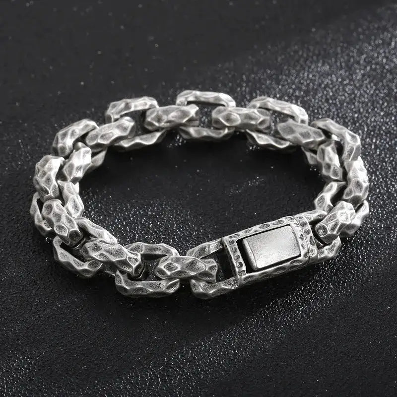 The Hammered Titan Stainless Steel Bracelet 13mm - KB164775-KJX - Jewelry