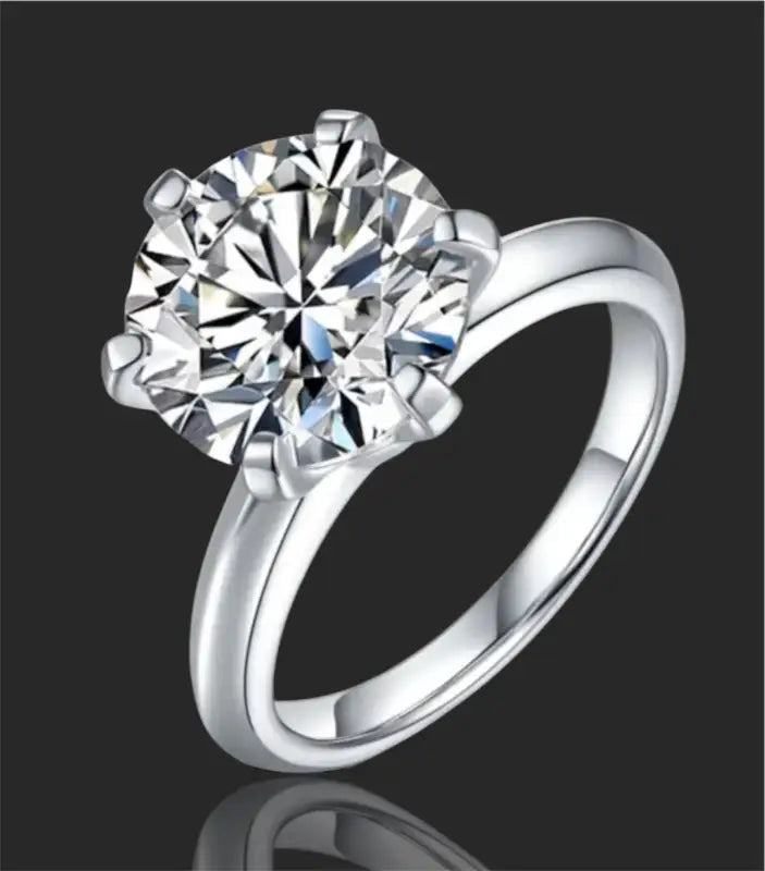 Hannah Classic Solitaire Moissanite Ring - Jewelry
