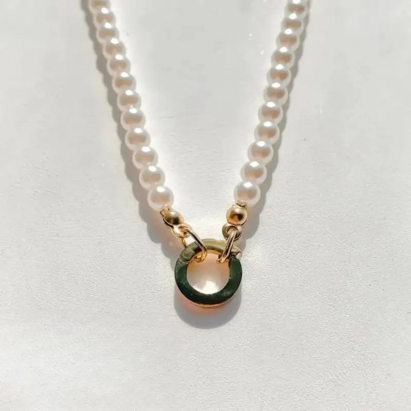Haven Links Pearl Necklace Circle / 18K Gold Plated Jewelry