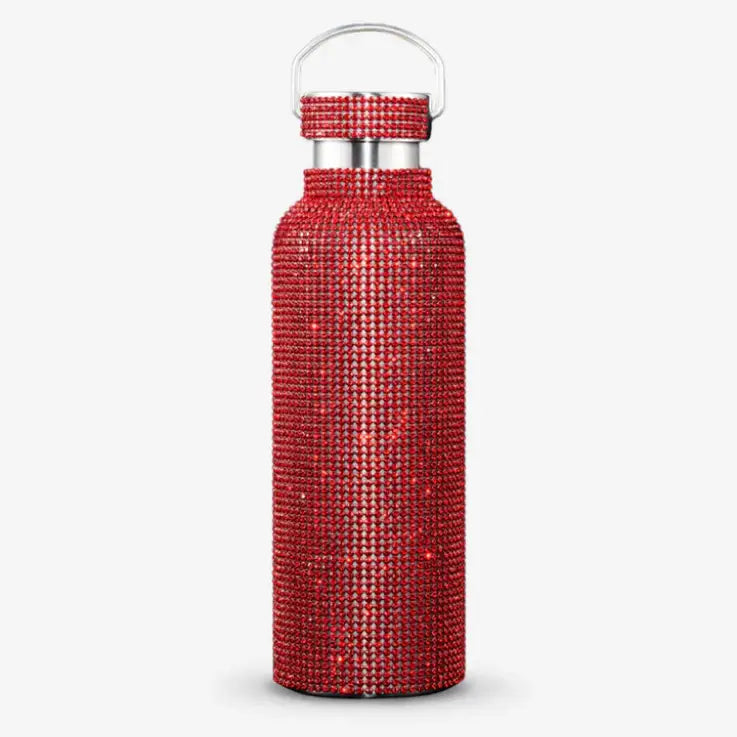 Diamond Bling Steel Tumbler - Shiny Red