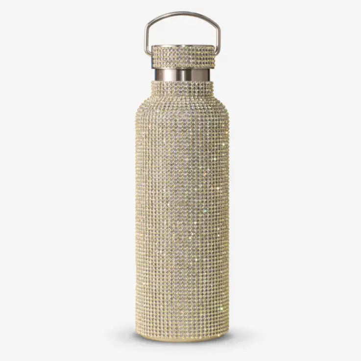 Diamond Bling Steel Tumbler - Shiny Gold