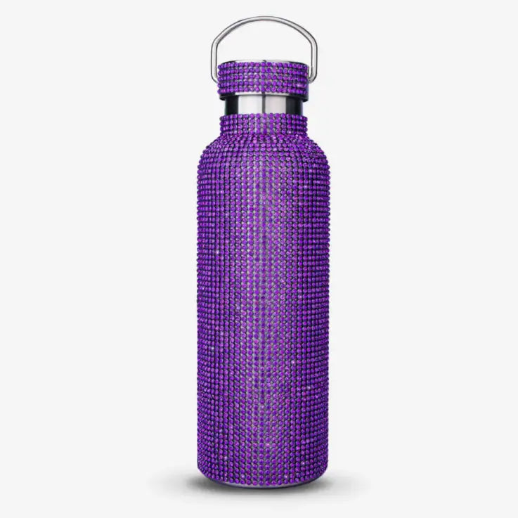 Diamond Bling Steel Tumbler - Shiny Purple