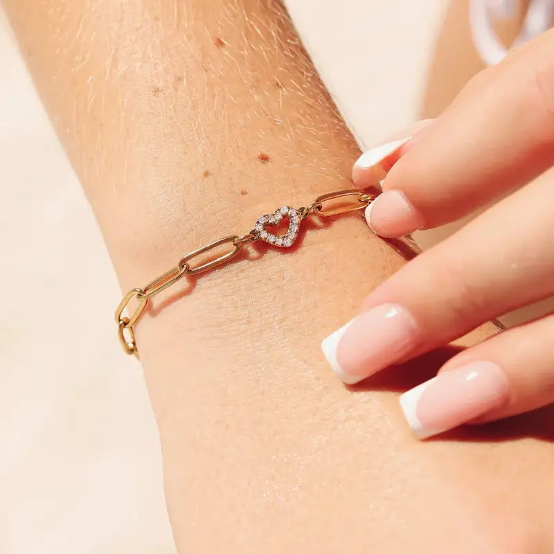 āHeartā Paperclip Chain Bracelet - Jewelry