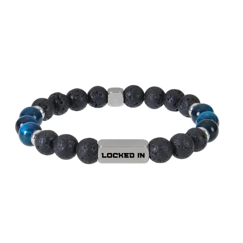 ’Locked In’ Laser-Engraved Beaded Bracelet - Jewelry