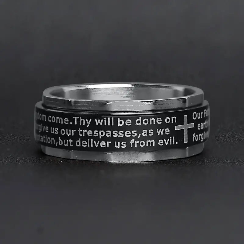 Lord’s Prayer Spinner Center Ring - Jewelry