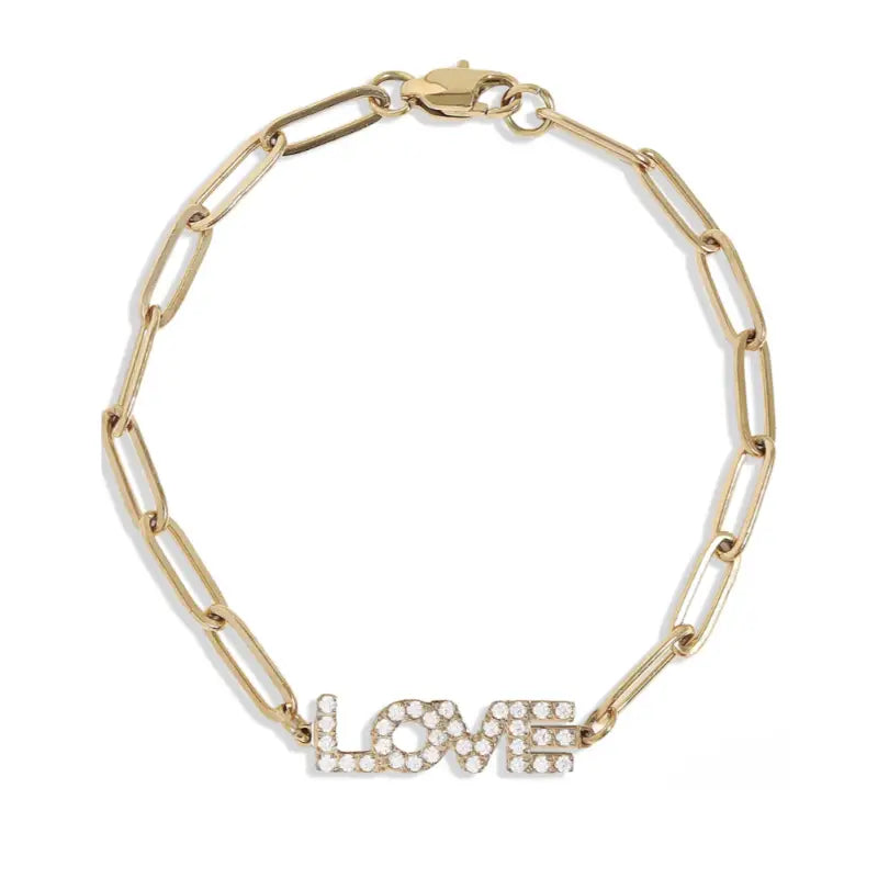 ’Love’ Paperclip Bracelet - 18k Gold PVD - Jewelry