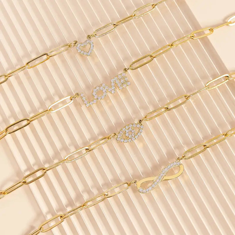 ’Love’ Paperclip Chain Bracelet - Jewelry