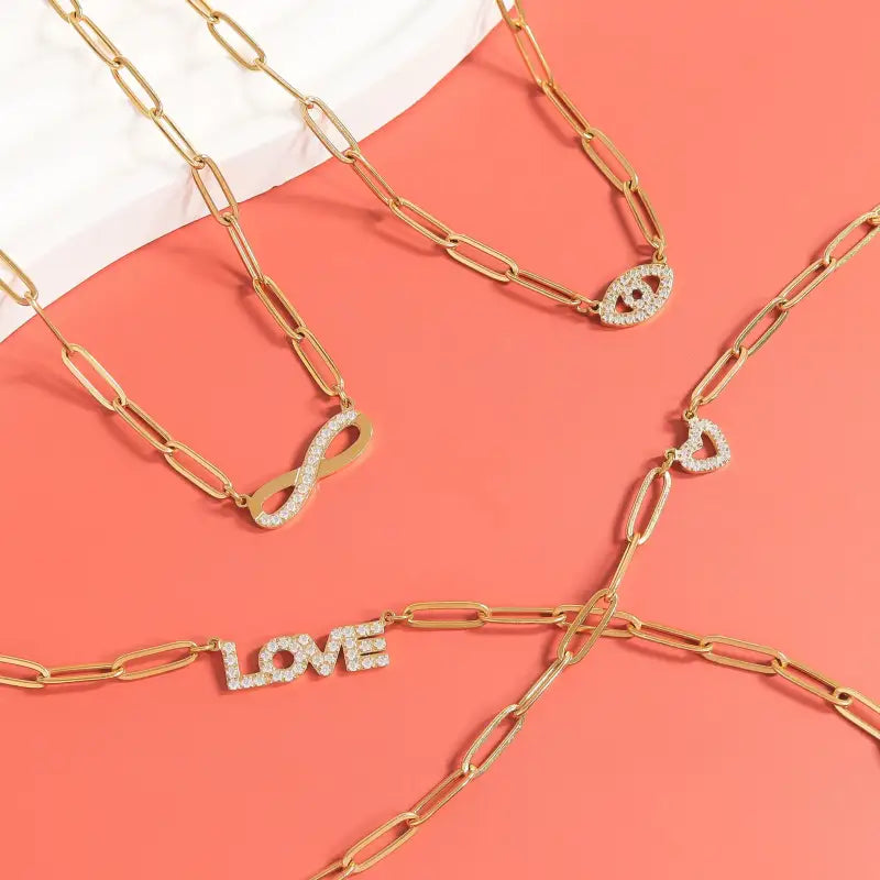 ’Love’ Paperclip Chain Bracelet - Jewelry