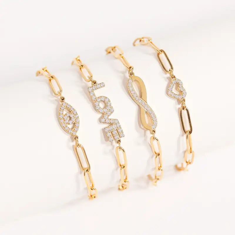 ’Love’ Paperclip Chain Bracelet - Jewelry