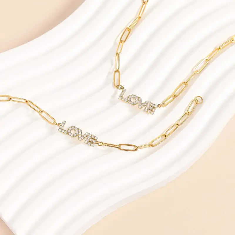 ’Love’ Paperclip Chain Bracelet - Jewelry