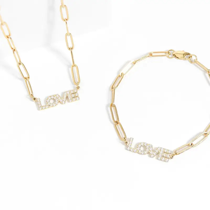 ’Love’ Paperclip Chain Bracelet - Jewelry
