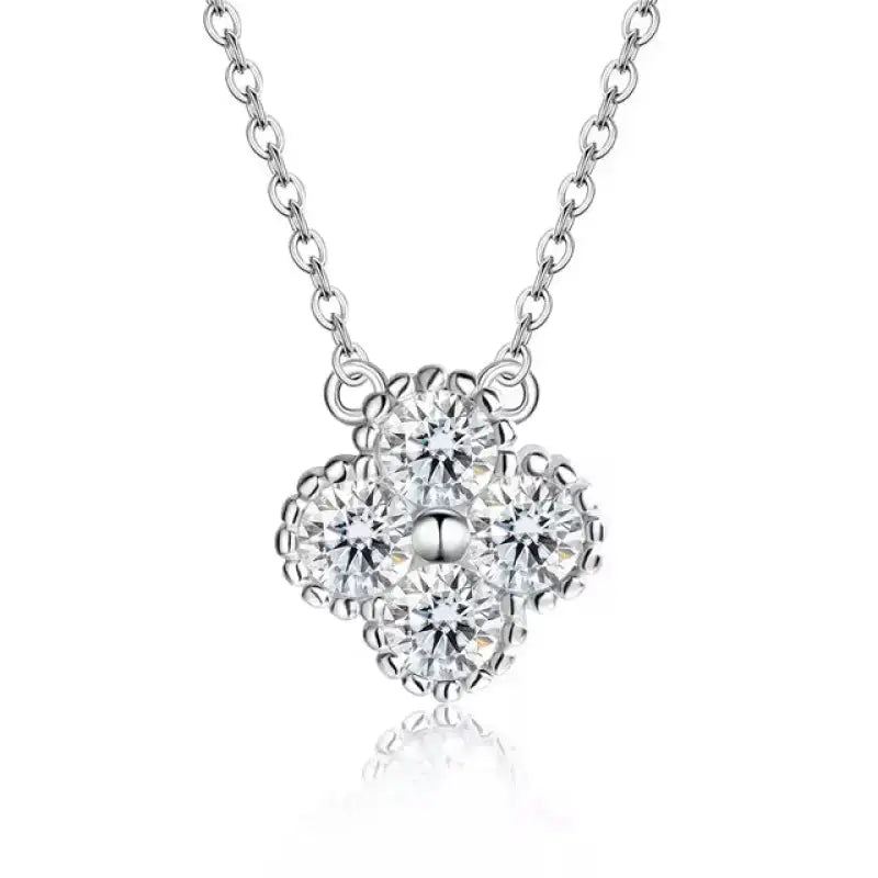 Moissanite Clover Pendant Necklace Jewelry