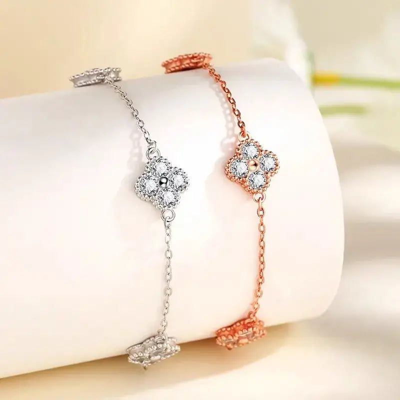 Bridgette Clover Moissanite Studded Gold Earrings