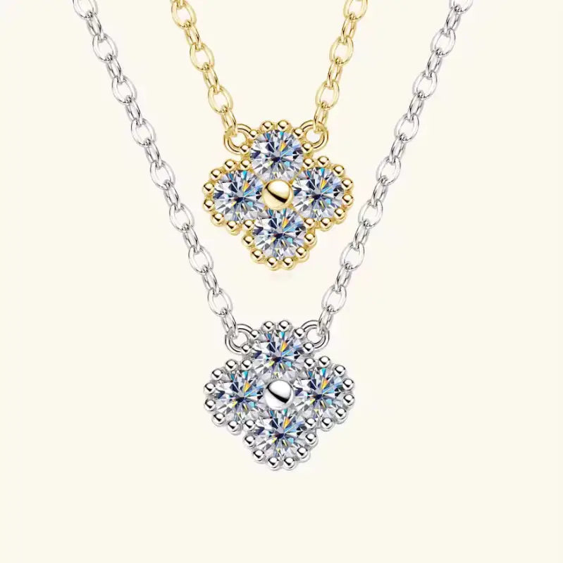 Moissanite Clover Pendant Necklace Jewelry