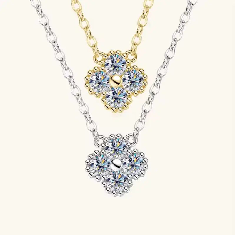 Moissanite Clover Pendant Necklace Jewelry