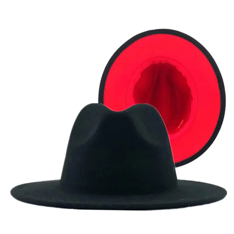 Multi Two Tone Color Panama Felt Fedora Hat