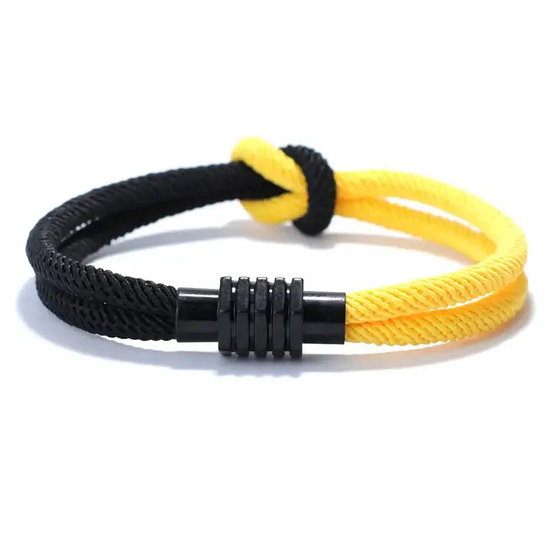 Noter Color Block Ukrainian Bracelet Men Women Yellow Blue Rope Braclet Concentric Knot Couple Braslet Lovers Gift Cord