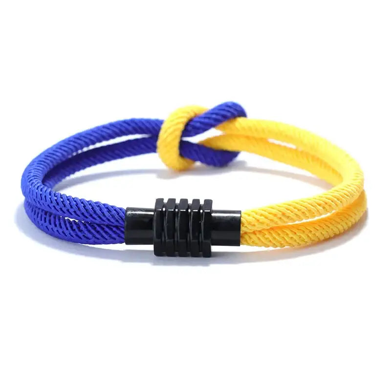 Noter Color Block Ukrainian Bracelet Men Women Yellow Blue Rope Braclet Concentric Knot Couple Braslet Lovers Gift Cord